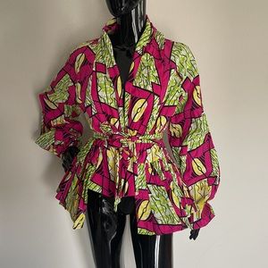 Ankara peplum Wrap jacket Medium US 6